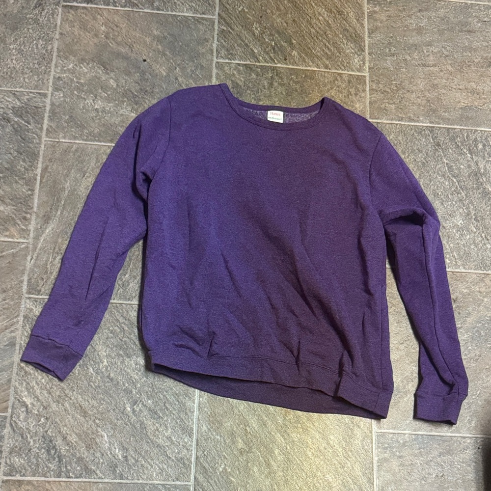 Hanes Women's Purple Crew Neck Sweater